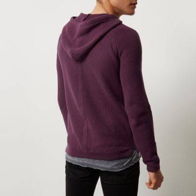 Purple perforated hoodie